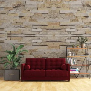 3D Beige Brick Gloss Wet Wall Panels, view 6