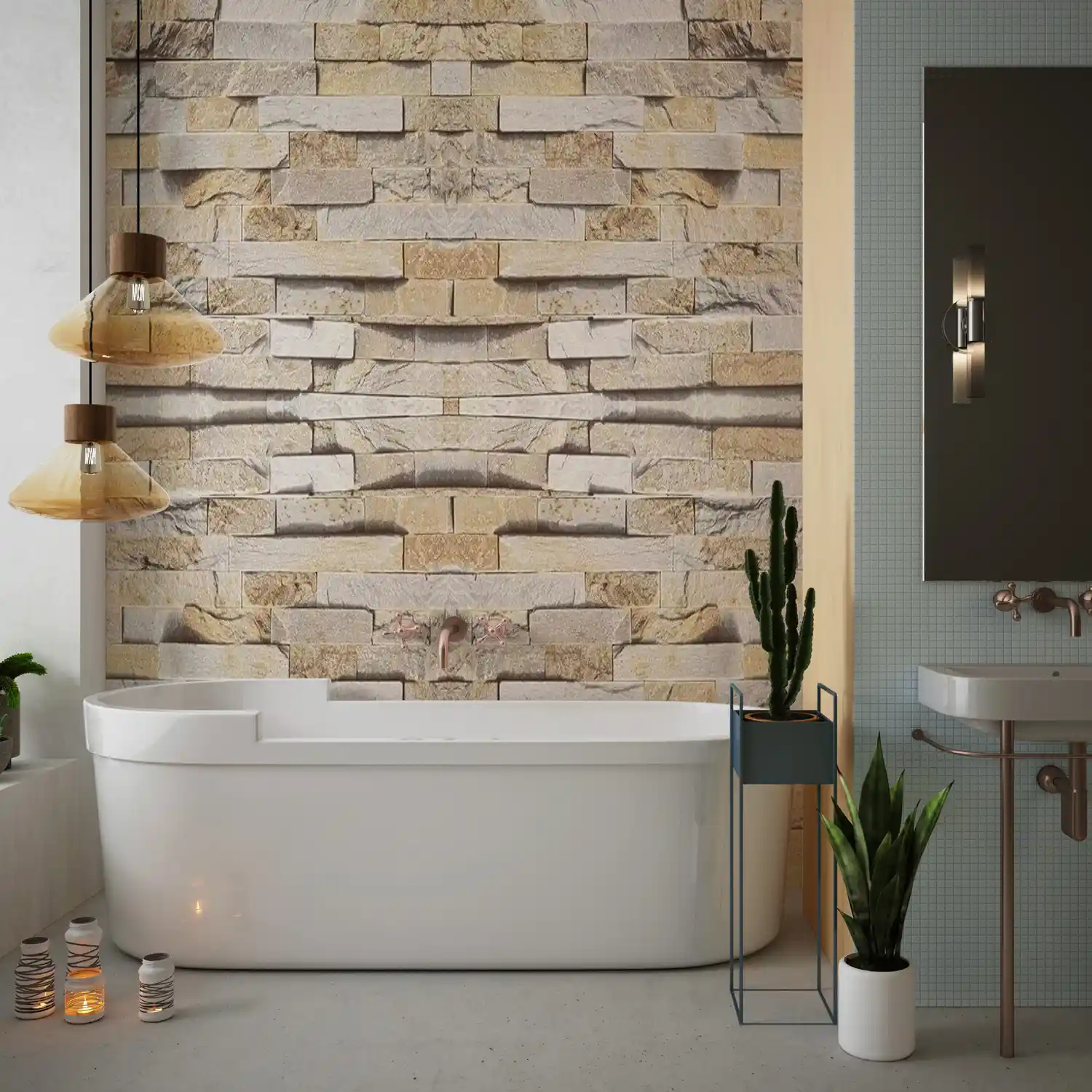3d Beige Brick