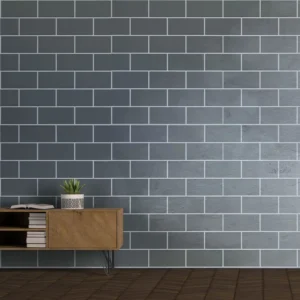 Dark Grey Metro Tile Gloss Wall Panels, view 5