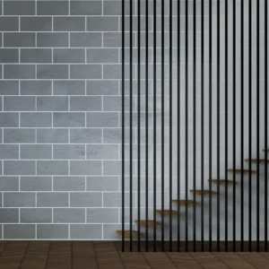 Dark Grey Metro Tile Gloss Wall Panels, view 6