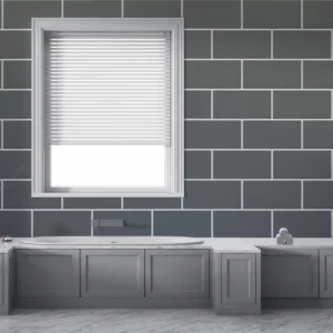 Dark Grey Metro Tile Gloss Wall Panels, view 2