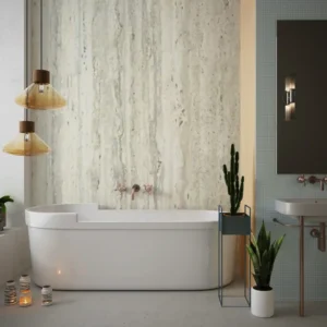 Silver Travertine Gloss Wall Panels, view 1