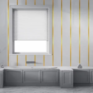White Gloss Gold Strip Wall Panels, view 3