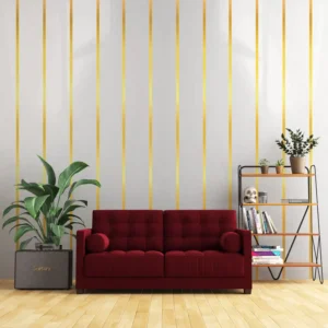 White Gloss Gold Strip Wall Panels, view 5