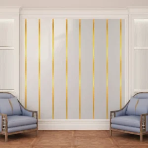 White Gloss Gold Strip Wall Panels, view 2