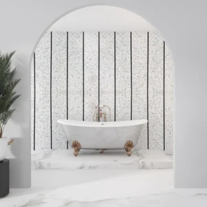 White Sparkle Silver 2 Strip Wall Panels, view 1