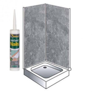 Grey Metallic Shower Wall Panels Kit, view 1