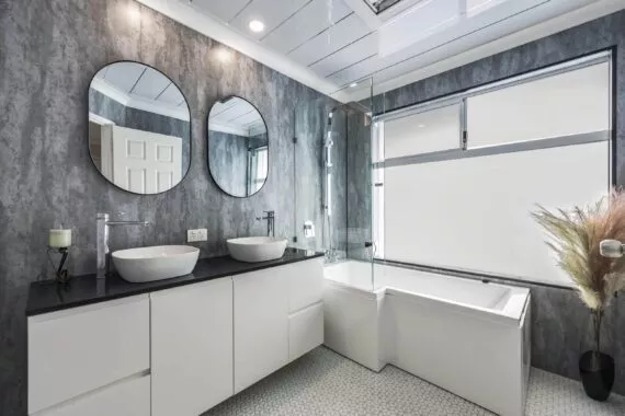 3 Grey Metallic Matt Bathroom Cladding