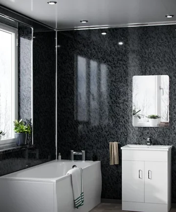 Pearlescent Black Wet Wall Panels