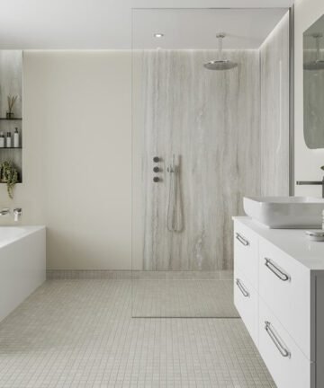 Silver Travertine Gloss Panels Silver Travertine Gloss Wall Panels
