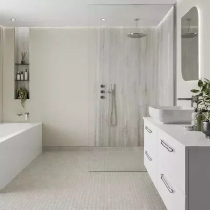 Travertine Silver Gloss Wall Panels