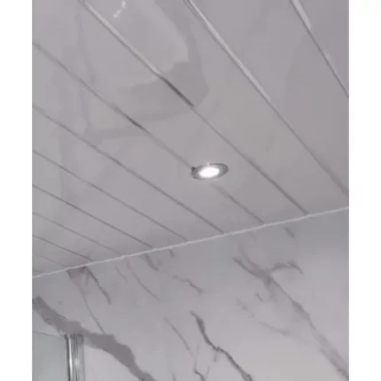 White Gloss Silver Bathroom Cladding